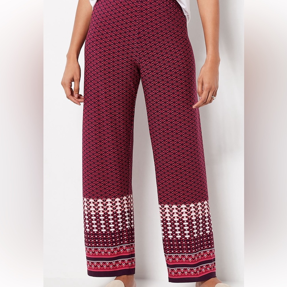 Susan Graver Berry Wide-Leg Pants